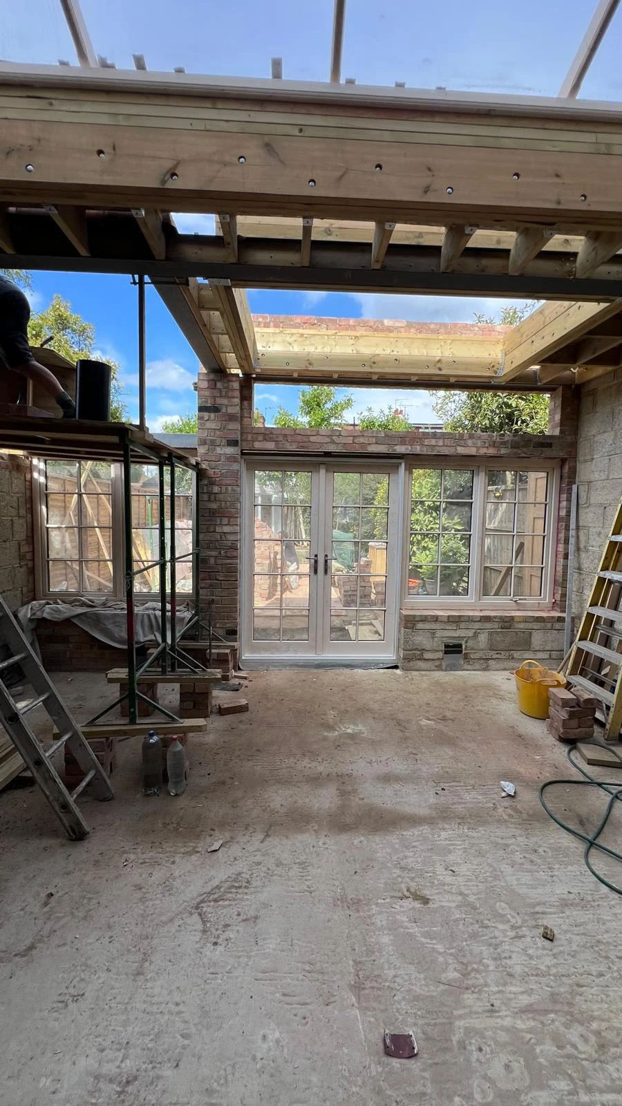 Extension construction site
